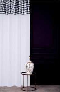 Firana Iconic Chic — biały / czarny / złoty, 140 × 270 cm, zdjęcie 1