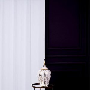 Firana Iconic Chic — biały / czarny / złoty, 140 × 270 cm, zdjęcie 1
