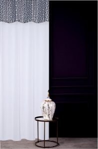 Firana Antique Chic — biały / czarny / złoty, 140 × 270 cm, zdjęcie 1
