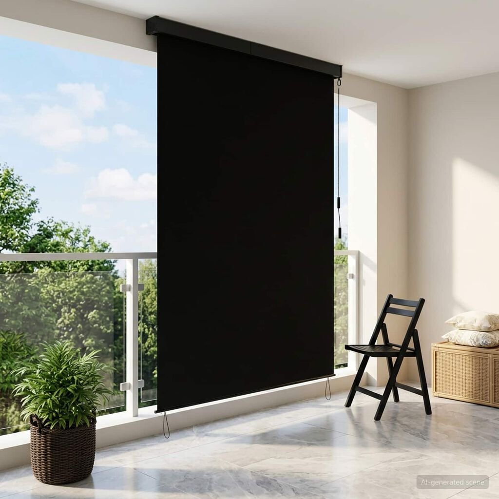 Roleta zewnętrzna vidaXL z korbą — Czarny, 60 × 250 cm, zdjęcie 1